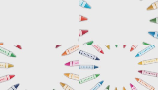 sdg彩色蜡笔围成一个圆圈，旋转和收缩的动画高清在线视频素材下载