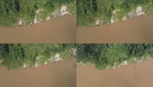 亚马逊河、雨林无人机上升和转向高清在线视频素材下载