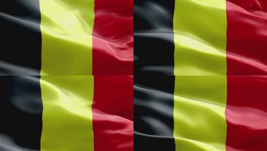 比利时国旗波浪图案可循环元素高清在线视频素材下载
