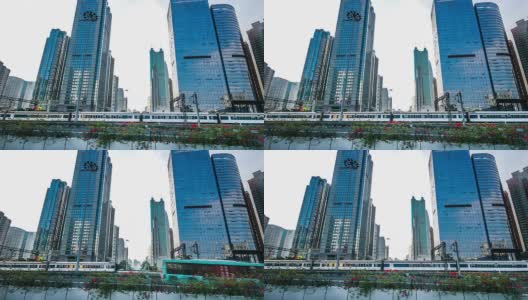 中国深圳，2014年11月21日:火车缓缓驶向中国深圳的火车站高清在线视频素材下载