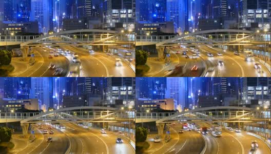香港市内的延时交通高清在线视频素材下载