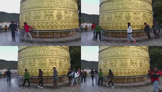 中国云南省香格里拉的传经轮高清在线视频素材下载