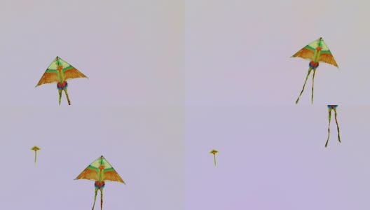 五颜六色的风筝在天空中飞翔高清在线视频素材下载