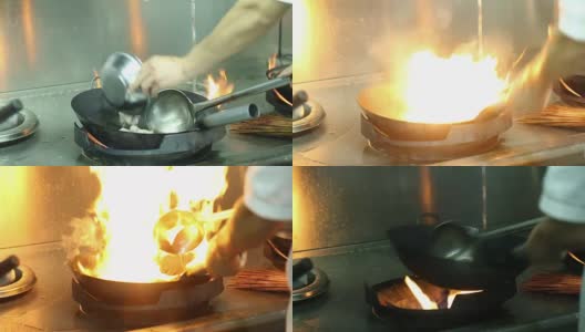 厨房里的锅着火了高清在线视频素材下载