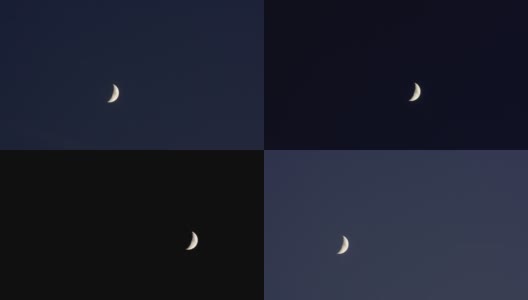 时间推移新月天空高清在线视频素材下载