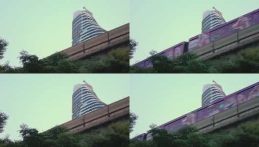 曼谷高架架空列车高清在线视频素材下载