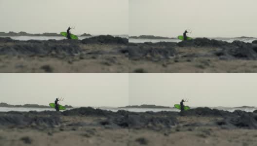风浪中的风筝冲浪者高清在线视频素材下载