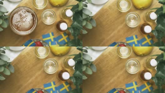瑞典仲夏晚宴上的淡啤酒高清在线视频素材下载
