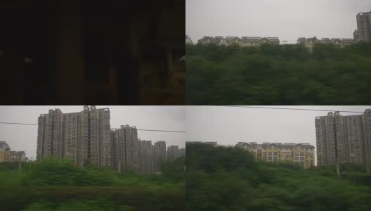 上海武汉雨天火车货车行驶窗口pov全景4k中国高清在线视频素材下载