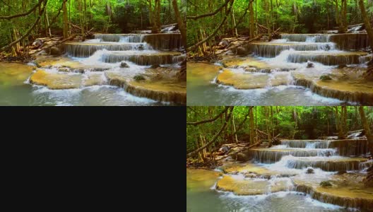 泰国坎查纳布里的怀梅卡明瀑布高清在线视频素材下载