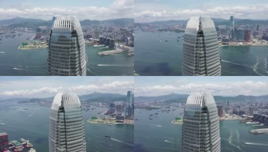 香港摩天大楼的无人机视图高清在线视频素材下载