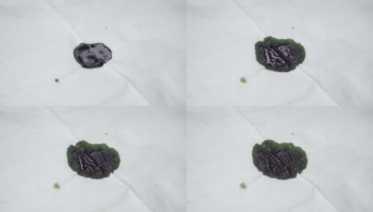 叶绿素绿汁滴在白色餐巾纸上高清在线视频素材下载