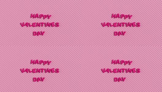 纸工艺情人节贺卡与快乐的情人节文本和小心脏粉红色背景在4K分辨率高清在线视频素材下载
