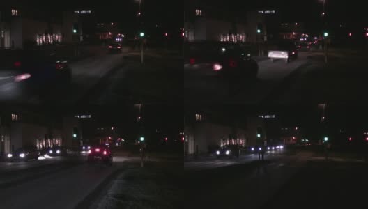 夜间城市的交通状况。高清在线视频素材下载