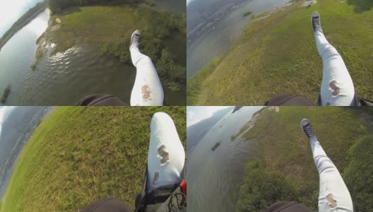 跳伞者的视角下降和降落高清在线视频素材下载