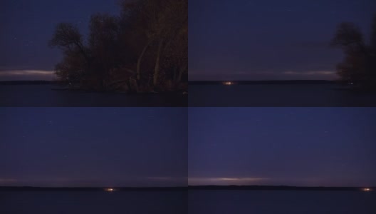秋日平静湖上的星辰时光流逝——潘左高清在线视频素材下载
