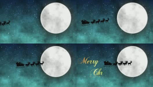 圣诞快乐，会飞的圣诞老人高清在线视频素材下载