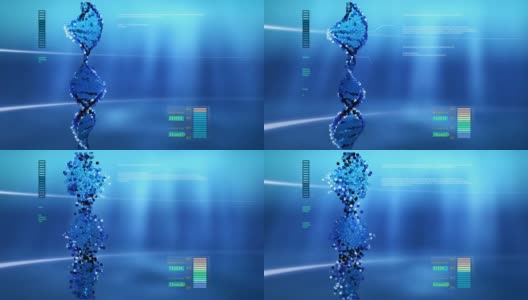 电脑屏幕上的动画DNA链。高清在线视频素材下载