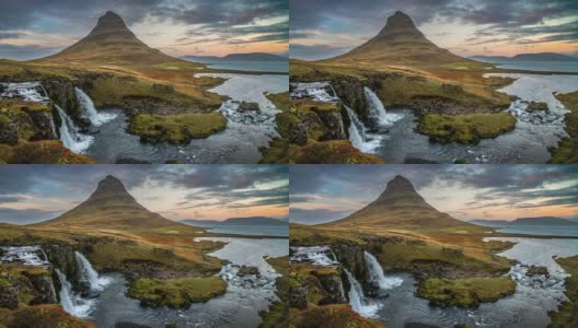 Kirkjufell冰岛日落高清在线视频素材下载