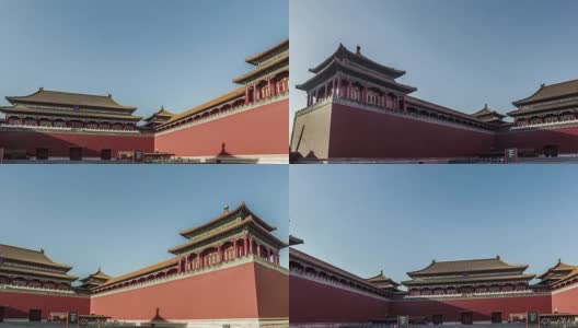 中国北京，2016年3月21日:中国北京，武门广场(紫禁城的一部分)高清在线视频素材下载
