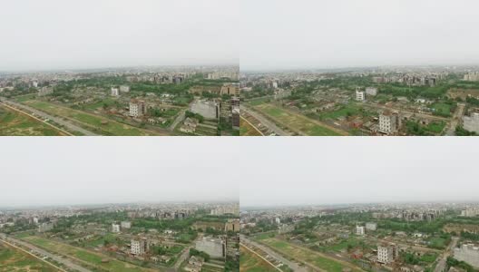 从直升机上俯瞰城市高清在线视频素材下载
