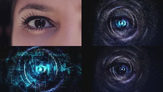 人类眼睛内的星系高清在线视频素材下载