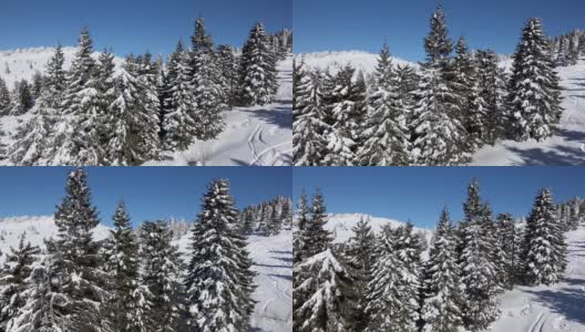 滑雪胜地的雪景高清在线视频素材下载