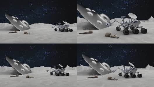 月球上的Ufo坠毁和幸存的外星人高清在线视频素材下载