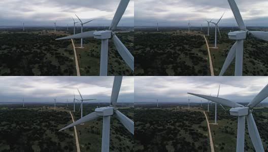 德克萨斯州中部的风力涡轮机农场为未来的清洁能源和可再生资源提供动力，以对抗气候变化高清在线视频素材下载