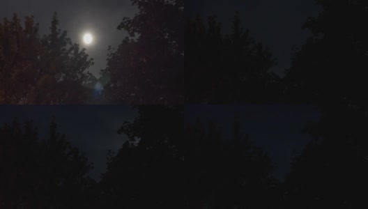 阴天月色秋夜-时间流逝高清在线视频素材下载
