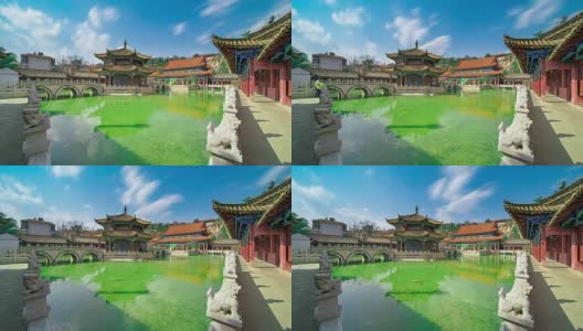 中国昆明的圆通寺或金庙高清在线视频素材下载