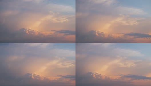 彩色的傍晚风景与柔和的彩云彩水彩色日落天空。抽象的自然背景高清在线视频素材下载