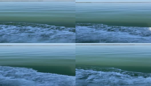蓝绿色的水与船的Wake高清在线视频素材下载