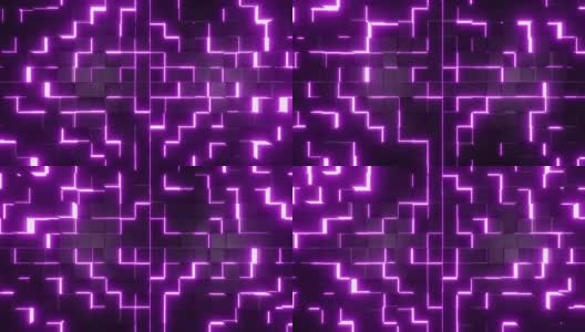 VJ循环紫色背景与运动立方体高清在线视频素材下载