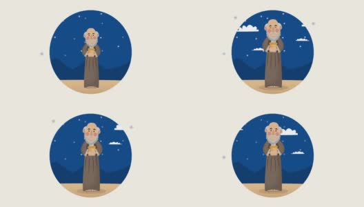 圣诞动画与魔术王场景高清在线视频素材下载