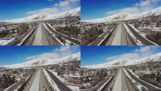 犹他州盐湖城县冬季暴风雪后高清在线视频素材下载