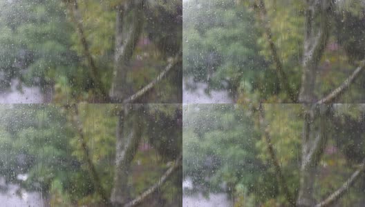 雨水浸透的窗口高清在线视频素材下载