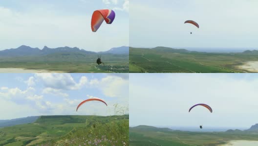 滑翔伞在空气中高清在线视频素材下载