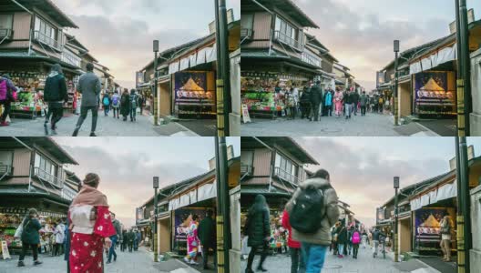 HD Time Lapse:这是京都三嫩坂的一条街道高清在线视频素材下载