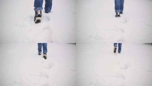 在雪地里行走高清在线视频素材下载