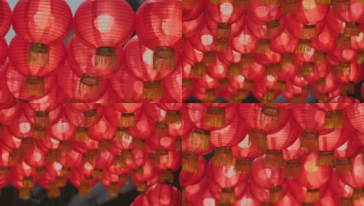 中国城地区的中国新年灯笼。高清在线视频素材下载