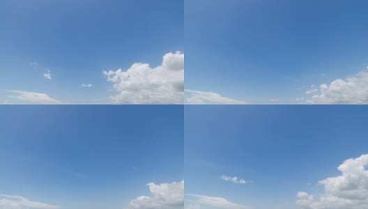 时间推移，清晰的蓝天和云层的全景视图，云层与背景。高清在线视频素材下载