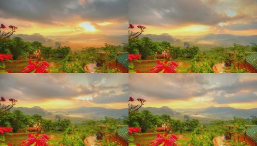 泰国phu - langka国家公园美丽的日出高清在线视频素材下载
