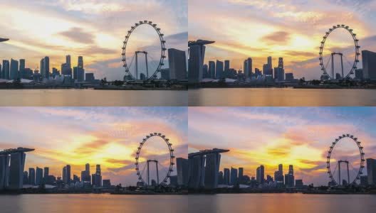 高清延时:新加坡城市日落高清在线视频素材下载