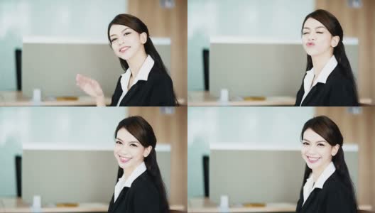 快乐的商业女人微笑高清在线视频素材下载
