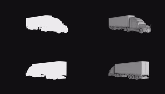 半卡车线架旋转回路与哑光隔离高清在线视频素材下载