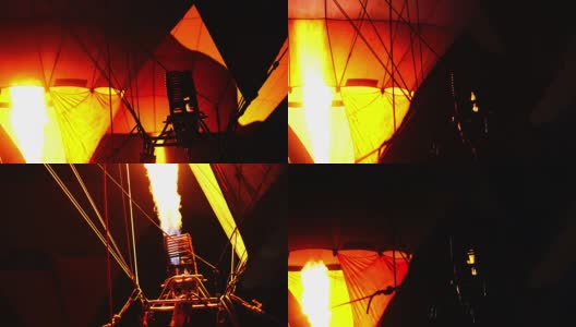 4k，热气球燃烧火的能量高清在线视频素材下载
