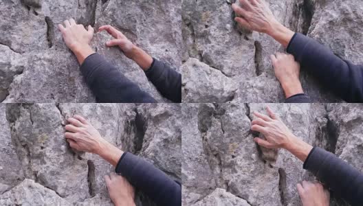 攀岩者特写高清在线视频素材下载