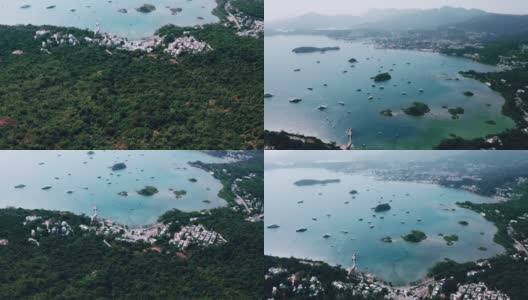 香港世界地质公园西贡村的无人机景观高清在线视频素材下载