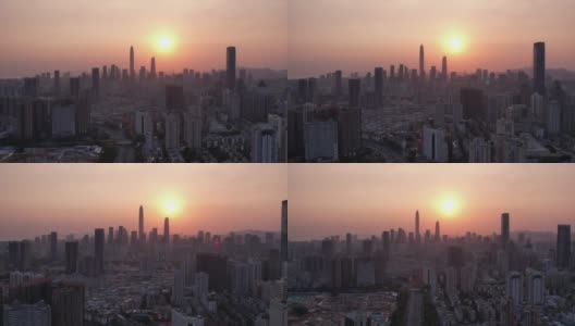 近深圳市区天际线景观高清在线视频素材下载
